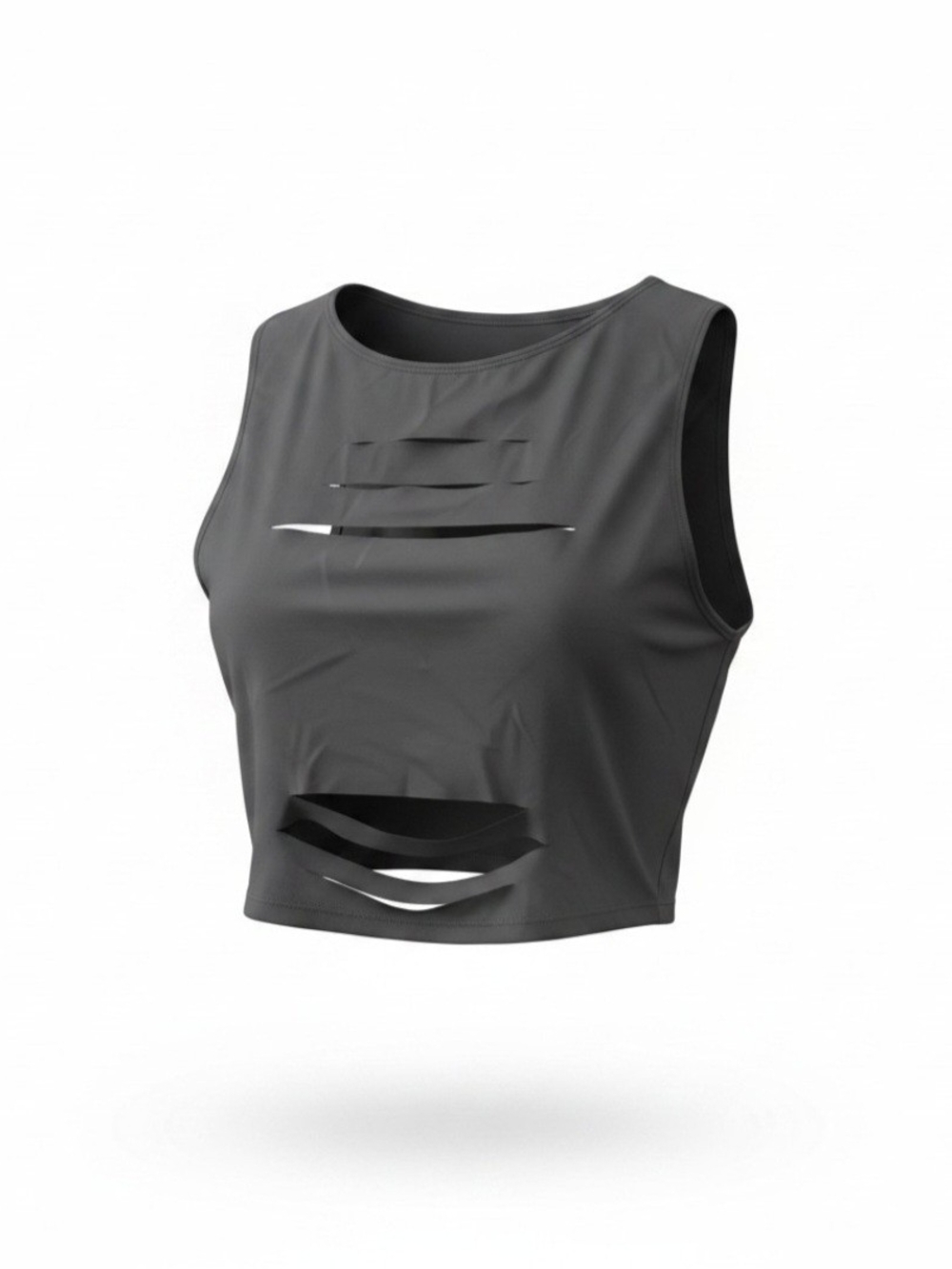 HALARA Black front cut out crop top- X Large